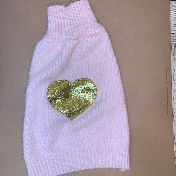 None Other - Dog Sweater With Heart Bling